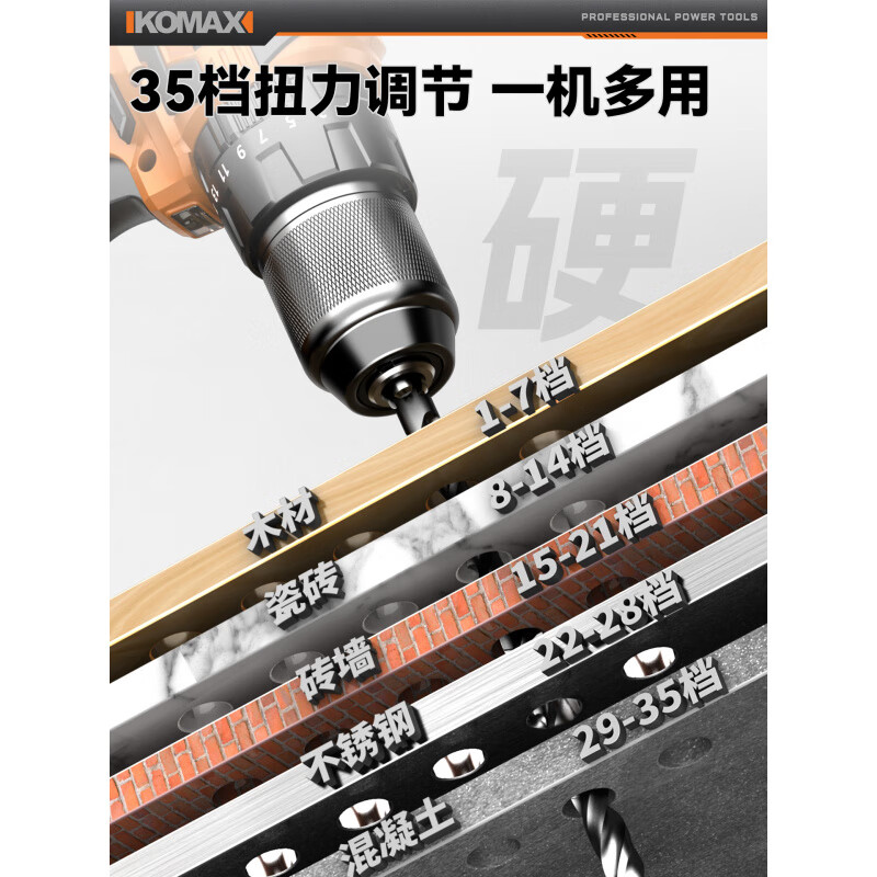 Komax Tool Set Home Toolbox Home Electrician Complete Combination Car Electric Drill Multifunctional Hardware Repair Collection 12V Two-Speed Electric Drill 43-piece Set