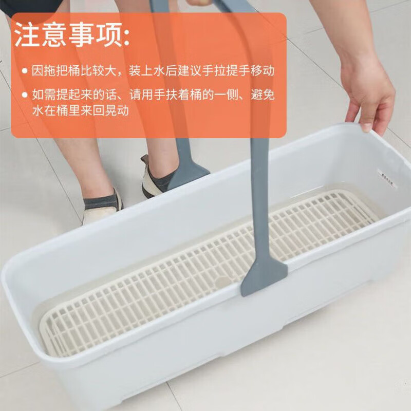 Mobile mop pool bucket rectangular large single bucket with wheels 70 cm mop bucket rinse mop bucket mop bucket basin extra large gray (62cm bottom)