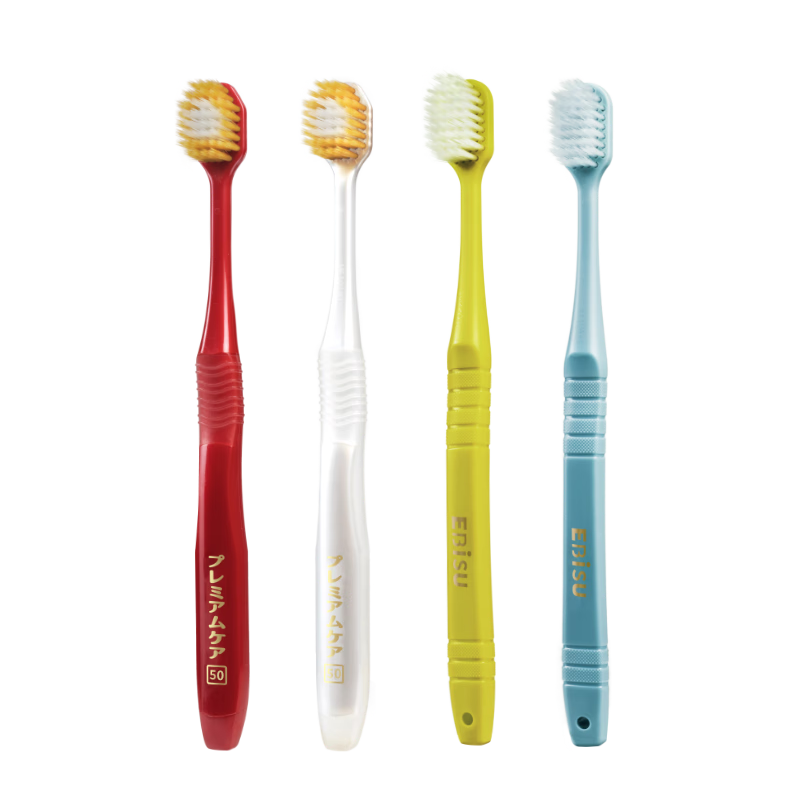 EBISU 41-hole super soft bristles 2 pieces + velvet feeling 2 pieces Adult toothbrushes for sensitive gums 4 pieces random colors
