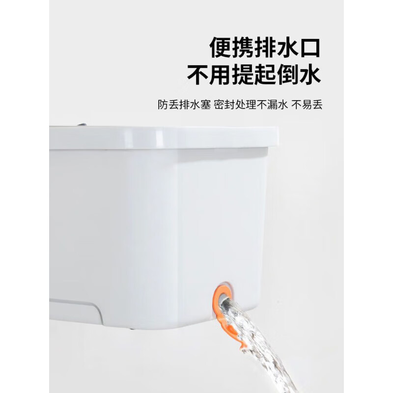 Mobile mop pool bucket rectangular large single bucket with wheels 70 cm mop bucket rinse mop bucket mop bucket basin extra large gray (62cm bottom)