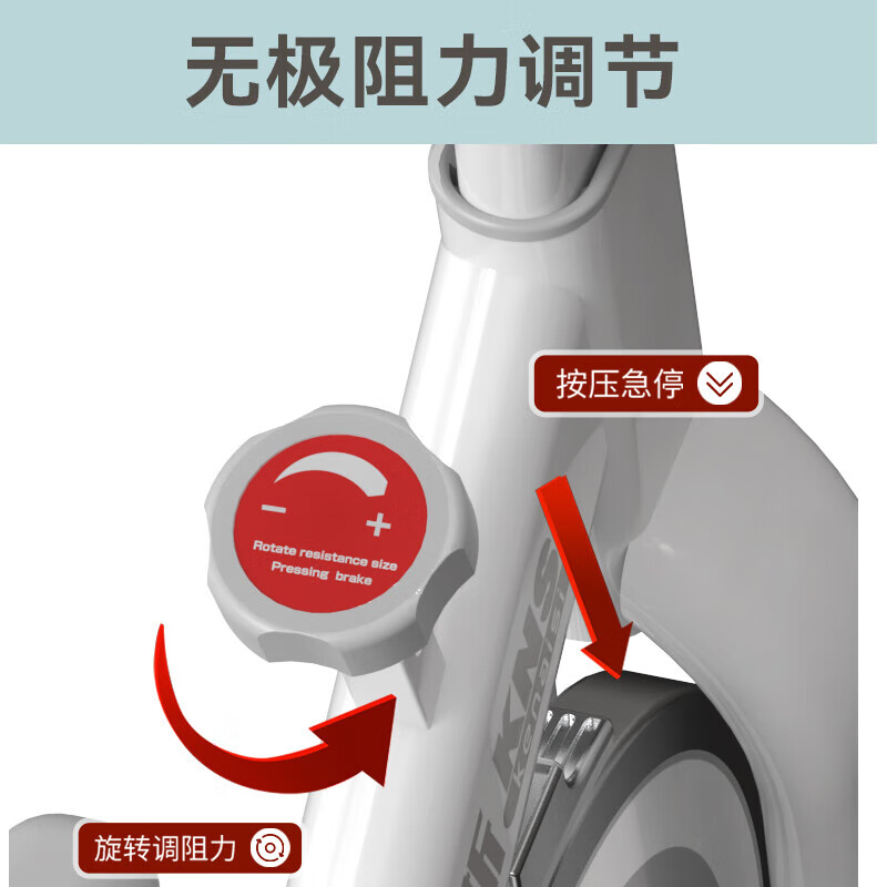 Konais dynamic bicycle home weight loss bicycle exercise riding platform foot exercise exercise bike aerobic exercise white classic model