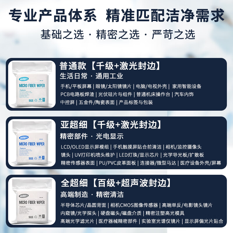 XINWEIKE dust-free cloth 6-inch precision instrument dust removal cloth nozzle optical lens mobile phone screen cleaning cloth full ultra-fine standard 100 pieces/pack