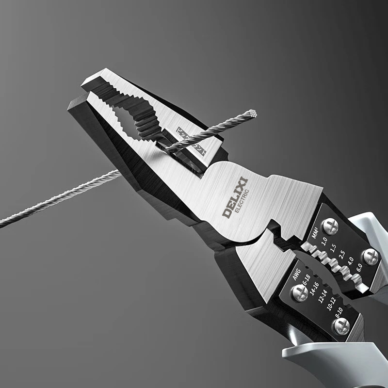 Delixi multifunctional wire pliers vise pointed nose pliers oblique nose pliers diagonal nose pliers special electrician wire pulling and cutting pliers