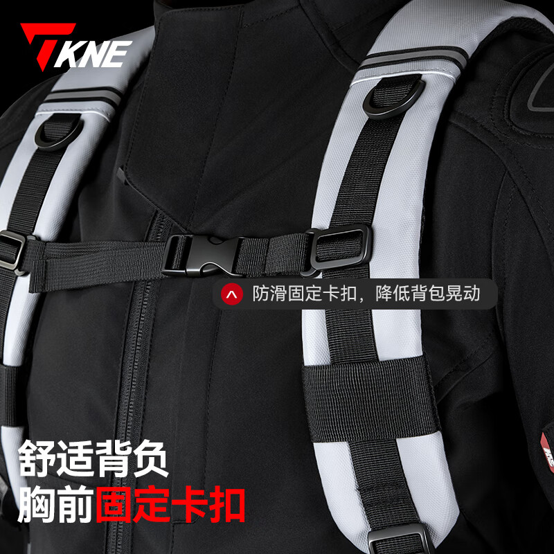 TKNE Helmet Bag Motorcycle Riding Backpack Motorcycle Touring Large Capacity Rider Bag Black Suitable for 90% of Helmets