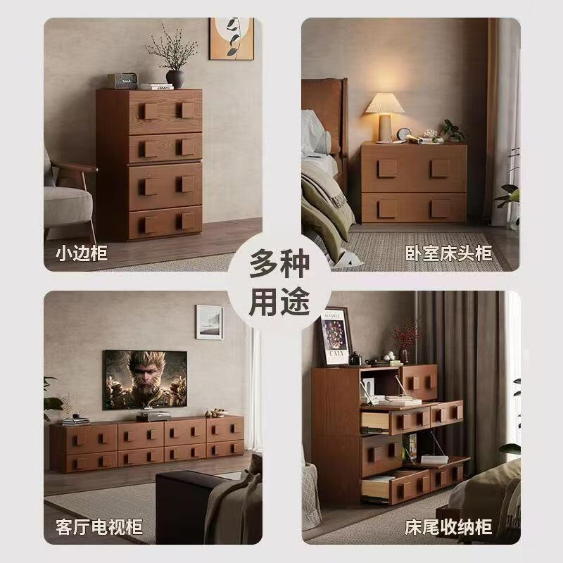 Jin Luyuan medieval style solid wood modular air pressure rod double-layer free combination luxury living room TV cabinet home collection wine cabinet 45*40*50 multi-function cabinet*1