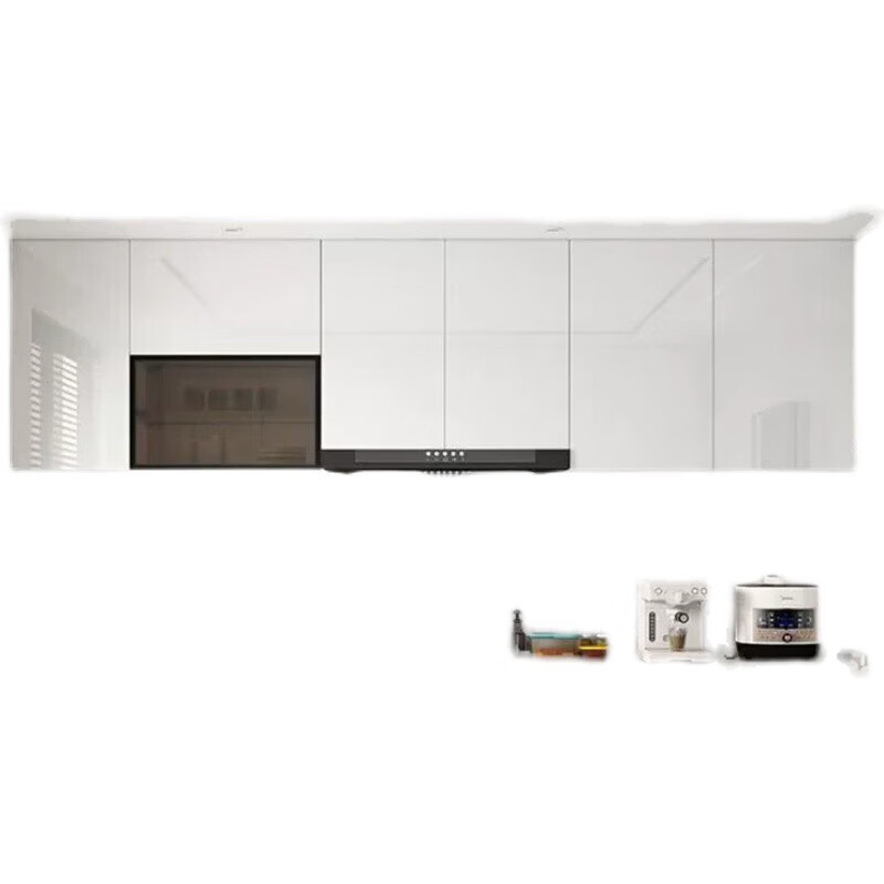 Sanqihu customized solid wood kitchen wall cabinet including range hood wall cabinet balcony cabinet European pine high-gloss cabinet door PT customized special default