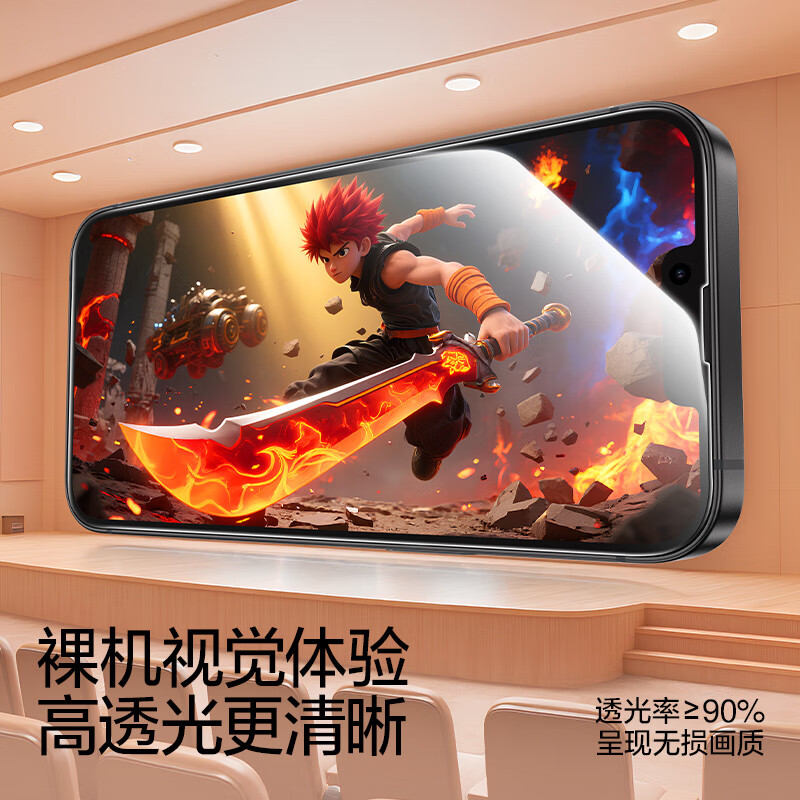 Flash Magic Beijing Delivery Free Shipping iPhone13/14 Tempered Film 16e Mobile Phone Film HD 13pro Explosion-proof, Fall-proof, Anti-Fingerprint Non-Full Screen Apple Film 2 Pieces