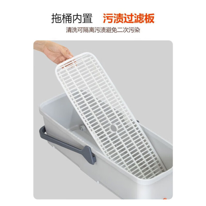 Mobile mop pool bucket rectangular large single bucket with wheels 70 cm mop bucket rinse mop bucket mop bucket basin extra large gray (62cm bottom)
