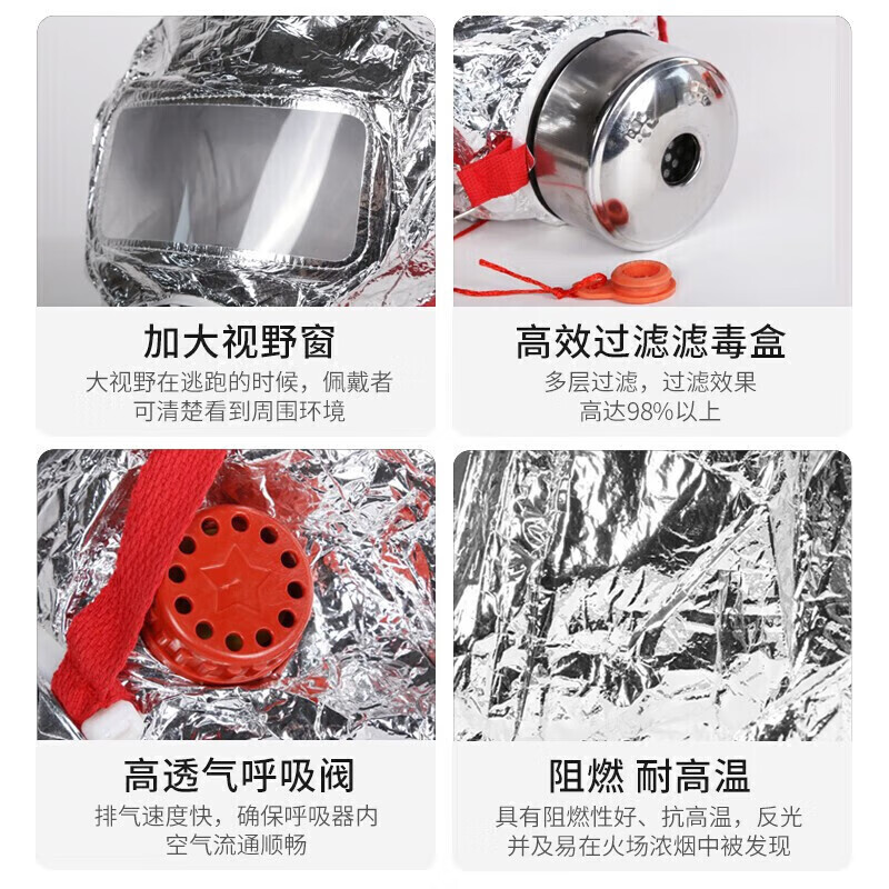 Zhunhang Fire Blanket 1.5m Gas Mask Set First Aid Commercial Home National Fire Protection 3C Certified Escape Blanket