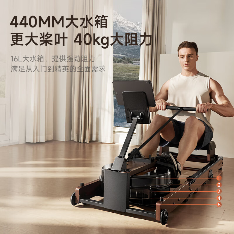 Goldsmith water resistance rowing machine home smart three-fold aerobic fitness equipment house of cards indoor rowing machine new product WR3L three-folding-with table board