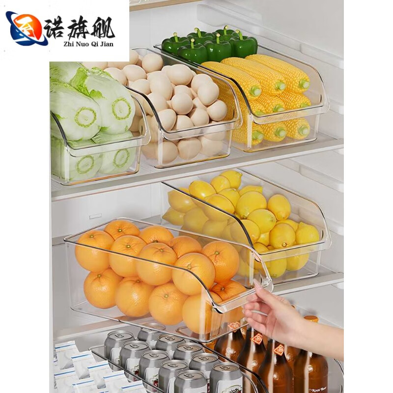 Junran German imported quality food-grade refrigerator storage box drawer-type crisper box for household vegetables, fruits and eggs, transparent, 1 pack, drawer-type/easy to take, upgraded and thickened