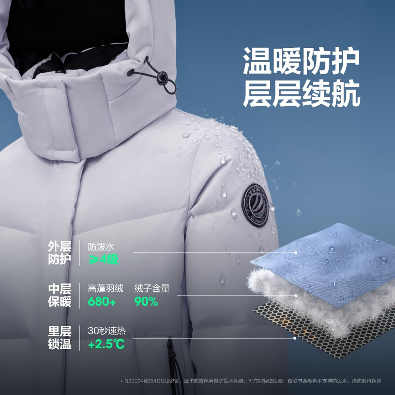 Bosideng (BOSIDENG) 25 new down jackets for men and women in the same style sports series mid-length loose thickened student bread jacket trend recommendation Sunrise Dune 7A41 card size large L 170/92A weight about 120-130 pounds