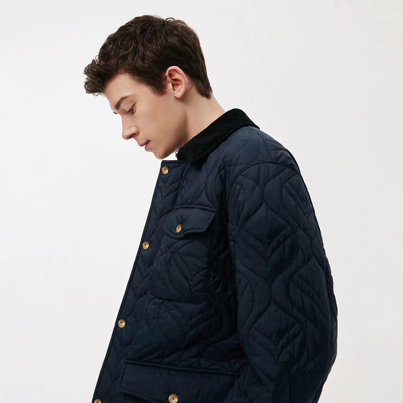 NVG YOUNG Italian small sailing casual workwear lapel shirt jacket thickened men's warm fur collar cotton jacket