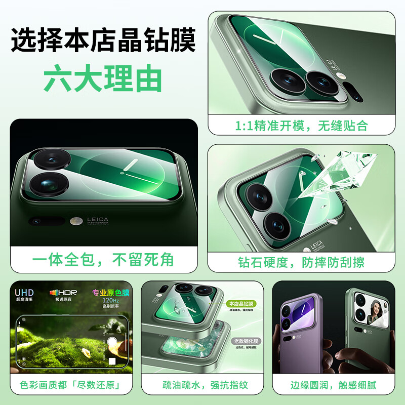 ESCASE back screen film suitable for Xiaomi 17pro lens film all-in-one Xiaomi 17pro back screen protective film high-definition anti-fall and anti-wear light fingerprint mobile phone lens anti-glare