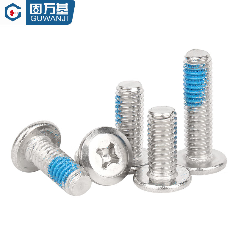 GUWANJI 304 stainless steel large flat head chamfered cross screw blue dispensing flat head bolt splint furniture connection M2-M8 M4x30 (50 pieces)