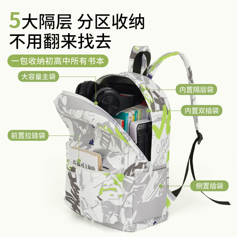 Pull back backpack, school bag, men's junior high school student, high school student, simple and versatile, large capacity travel backpack, computer bag for men