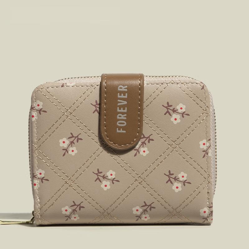 Copperni Wallet Women's Large Capacity Student Card Bag All-in-one Multifunctional Coin Purse Bank Card Storage Bag Beige