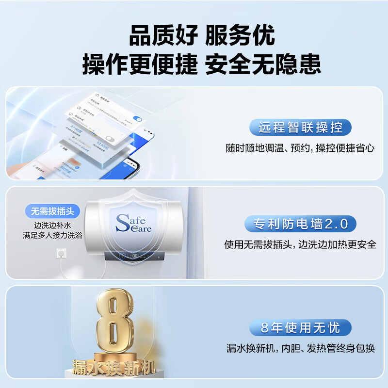 Haier (Haier) state-subsidized electric water heater 80 liters PD3MINI King Kong enamel bladder, lifetime replacement-free magnesium rod, 3kW first-class energy efficiency water storage type, large water volume, household bathing and instant heating