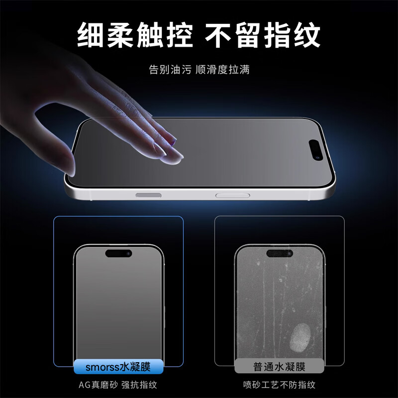 Smorss 2 pieces of frosted film, suitable for Apple iPhone13/13Pro/14 tempered film frosted film mobile phone film strong anti-fingerprint high-definition anti-fall e-sports mobile phone film