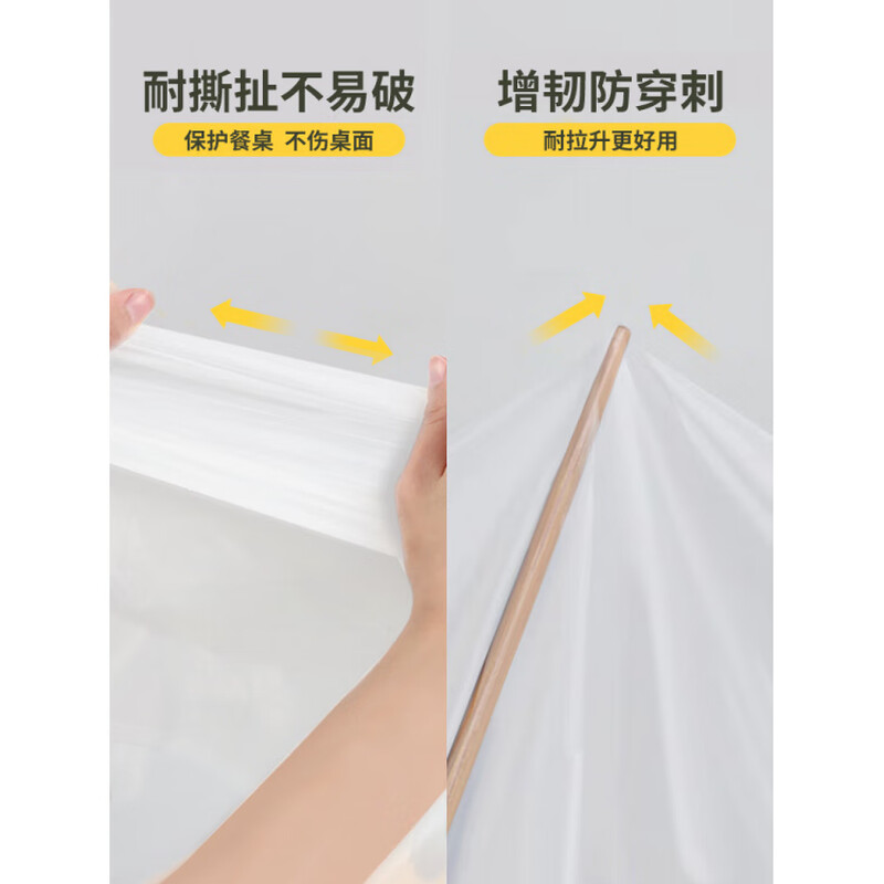 JCZS German quality disposable tablecloth, thickened waterproof tablecloth, rectangular round table plastic film, commercial and household, upgraded and thickened 1.6mx1.6m 60 sheets)