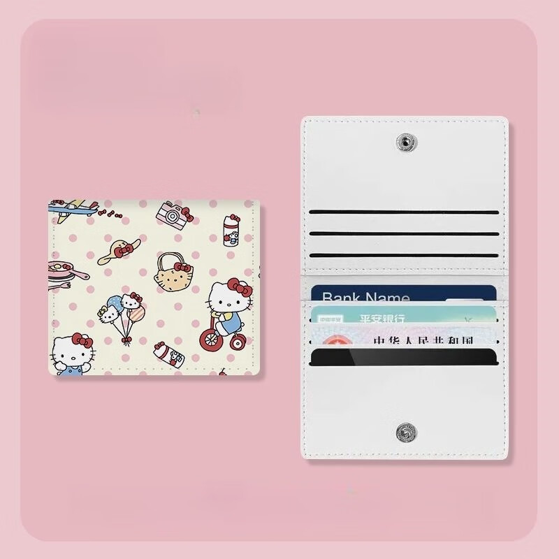 Ye Yu Balloon Hello Kitty multi-card wallet bank ID card holder driver's license card compact portable student card holder Balloon Hello Kitty regular style without protection