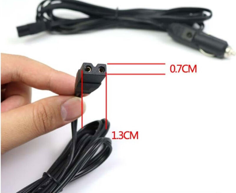 Litian car wash machine power cord car air pump 12V24V vacuum cleaner refrigerator cigarette lighter charging cable double round mouth 3 meters actual length 2.8 meters