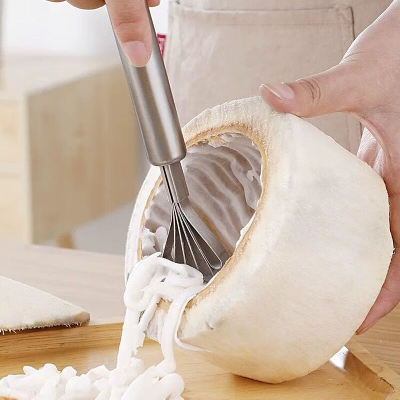 Vinoa Coconut Meat Remover Stainless Steel Scraping Coconut Shreds Digging Tool Coconut Shreds Planer Home Kitchen Quick Scraping Flagship Coconut Shreds Planer 1 Stainless Steel Coconut Planer