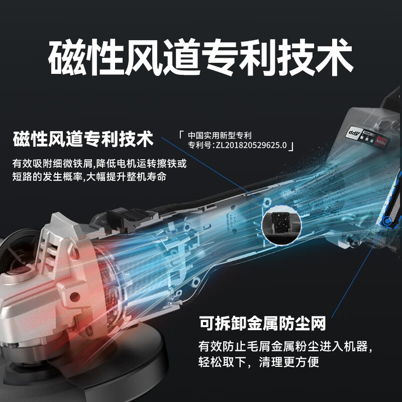 Dayi 40V lithium electric speed-adjustable angle grinder handheld cutting brushless grinding and polishing machine high-speed polishing machine 40V60-150 4.0Ah one battery and one charge + tool kit