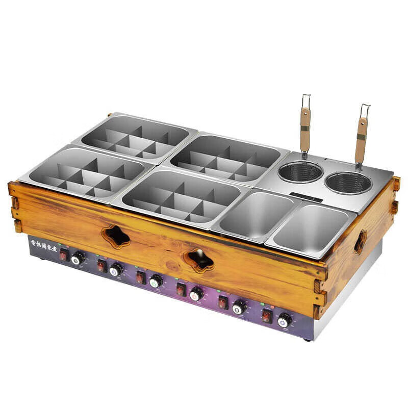 Master Neng Oden machine commercial wooden frame four-six-cylinder eight-cylinder Oden skewers convenience store large grid pot luxury upgrade model Oden + noodle stove