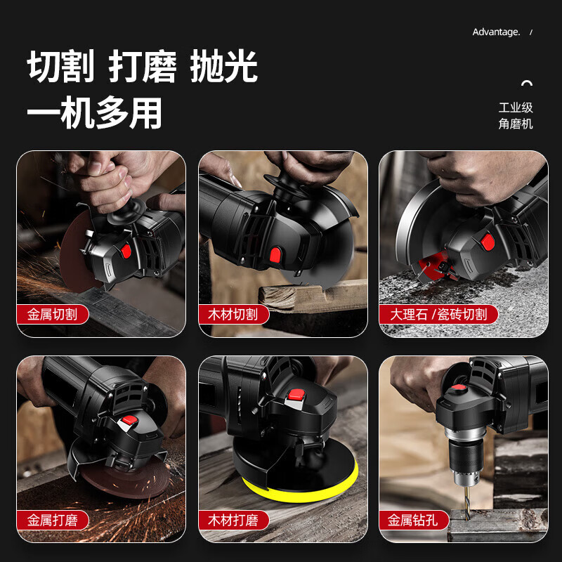 Hand-held angle grinder polisher grinder hand grinder small cutting machine household hand grinding wheel polishing artifact household precision model + cutting and grinding saw blade