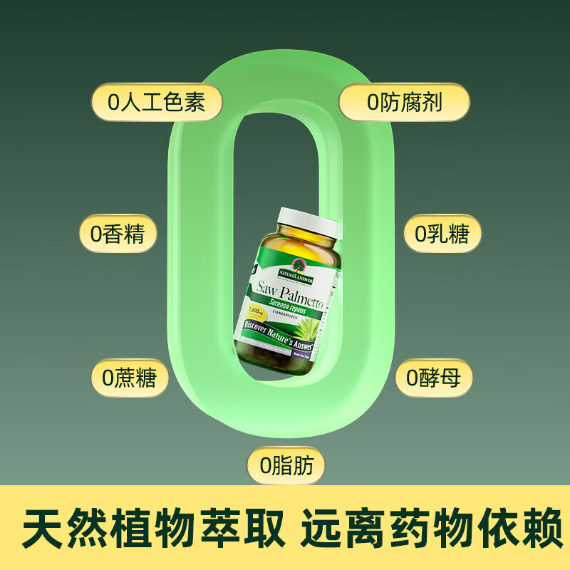 NATURE S ANSWER SINCE 1972 Saw Palmetto Prostate Capsules 120 capsules * 2 bottles of Frequent Urination and Urinary Urgency Care for Men's Health High Content 460mg Imported