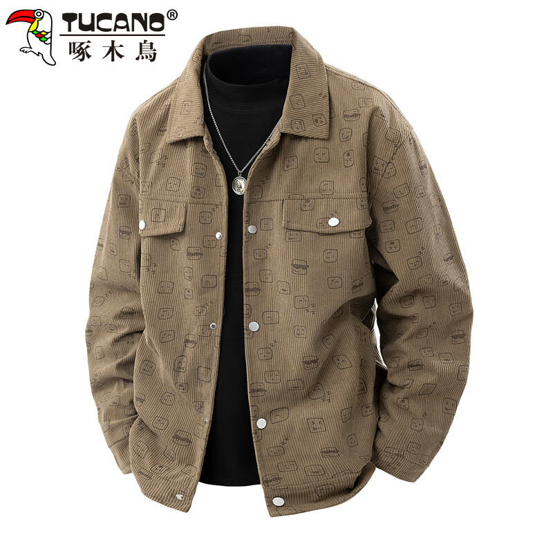 Woodpecker (TUCANO) jacket men's winter corduroy jacket men's workwear thickened warm loose clothes men's coffee XL