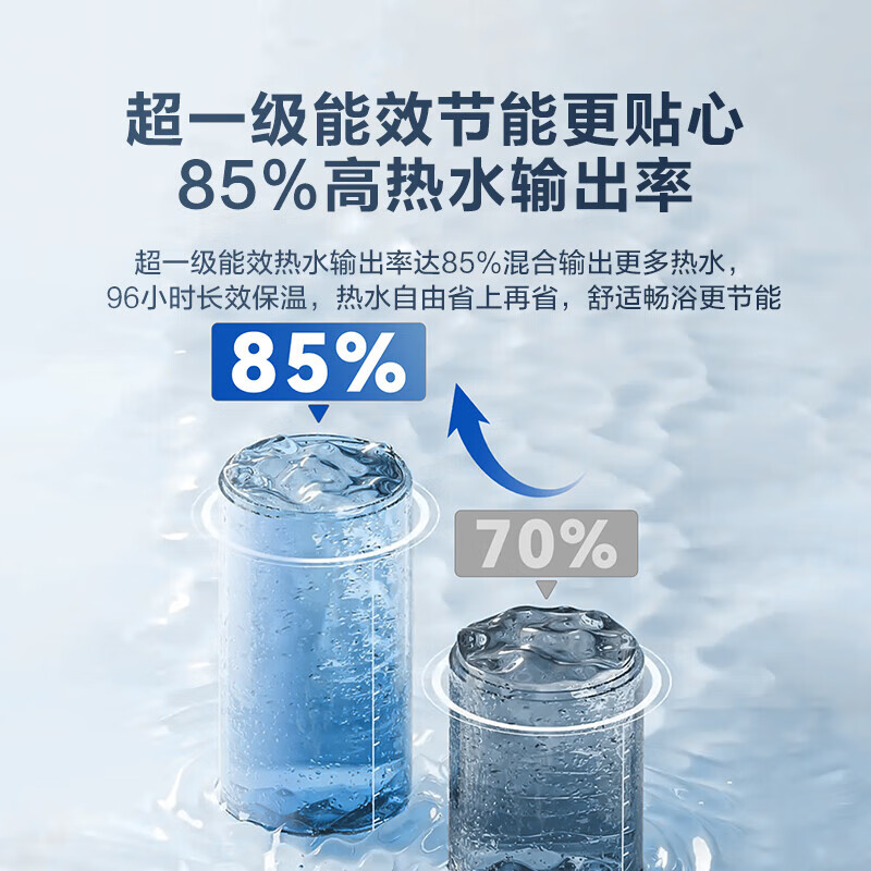 Haier (Haier) Consult and receive subsidies. Electric water heater can wash 60 liters of double-gallbladder flat barrel for household instantaneous water heater. First-class energy efficiency 3300W variable frequency fast heating. Inner tank no need to wash. 50L 2200W. Slim body/no need to replace magnesium rod/F1PRO.
