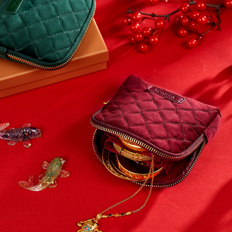 Weiyichen high-end velvet portable gold necklace ring earrings jewelry storage bag jewelry box birthday gift