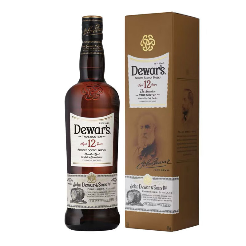 Dewar's 12-year-old Scotch blended whiskey 750ml 40% foreign wine New Year's gift