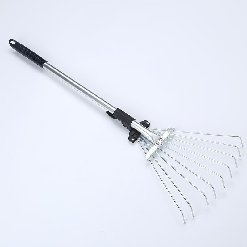 Mandelai rake grass rake garden stainless steel 15-tooth rake retractable rake farm tool rake tool rake grass rake