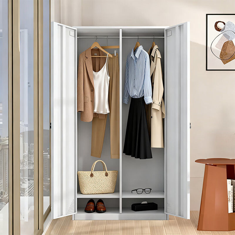 Zhongwei two-door steel locker hospital office iron wardrobe file cabinet storage cabinet with lock employee cabinet