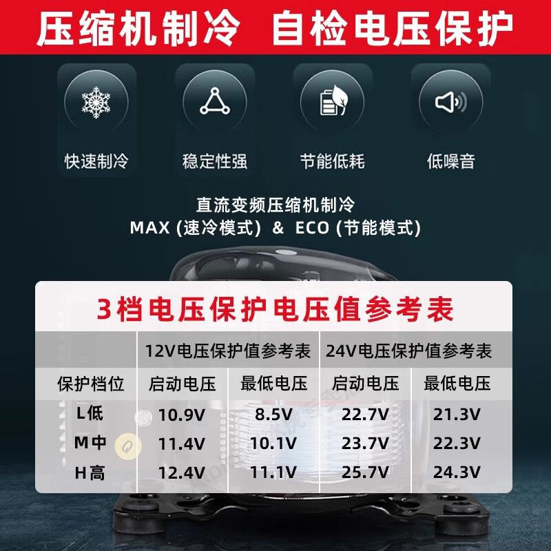 Ice Tiger (Alpicool) Ice Tiger car refrigerator 12v24v universal car home dual-use refrigeration car large truck special refrigerator C15 + digital display panel 12V24V220V