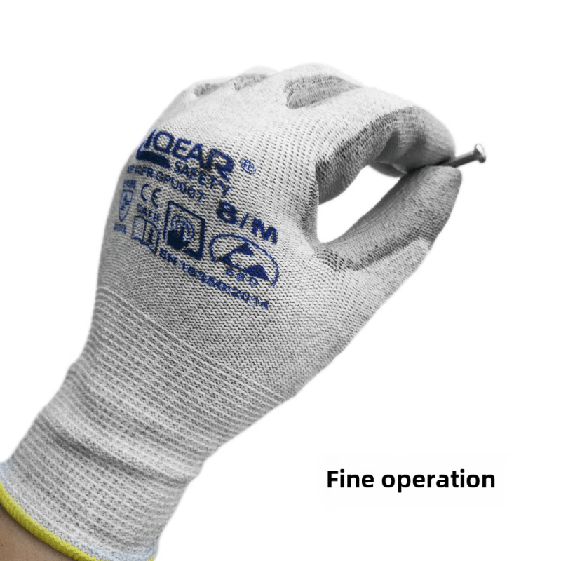 Wear-resistant work protection touch screen gloves Pu coated palm labor protection thin anti-slip breathable digital industry 24 pairs of ESD anti-static PU gloves_light and breathable style S