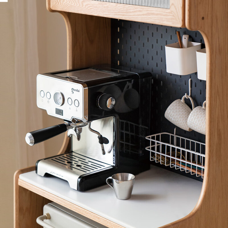 Genji Muyu solid wood slate sideboard modern simple oak restaurant storage cabinet household high cabinet tea cabinet 0.6 wood color