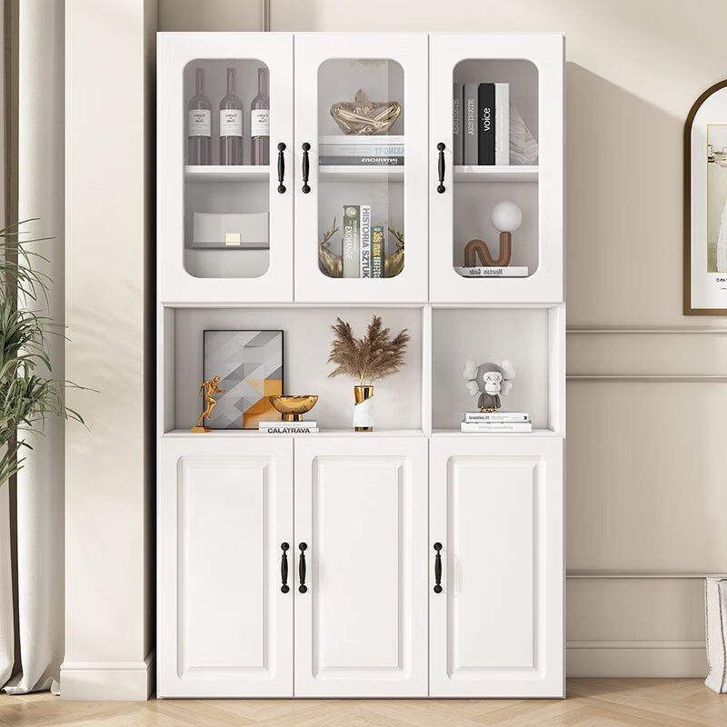 Yunbin Guangdong Foshan sideboard multi-functional living room bookcase wine cabinet storage cabinet combination wall cabinet corner cabinet tea cabinet 2-door white package installation
