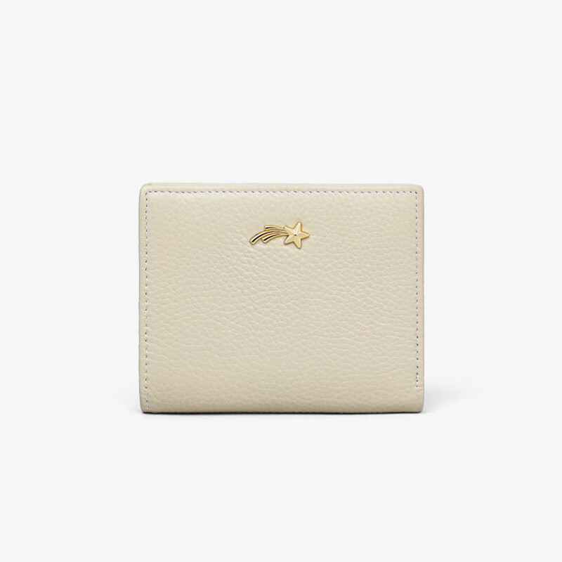 Chiecu Kscbn light luxury bag women's wallet women's short cowhide card bag wallet coin purse New Year's Valentine's Day birthday gift beige color for wife, girlfriend, mother, exquisite gift box