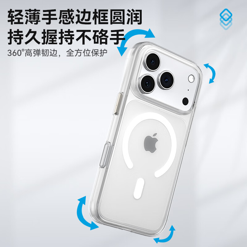Mr. Blue Monkey is suitable for Apple 17Promax mobile phone case, iPhone17promax protective shell, AI button magnetic suction, anti-fall transparent shell mobile phone protective case