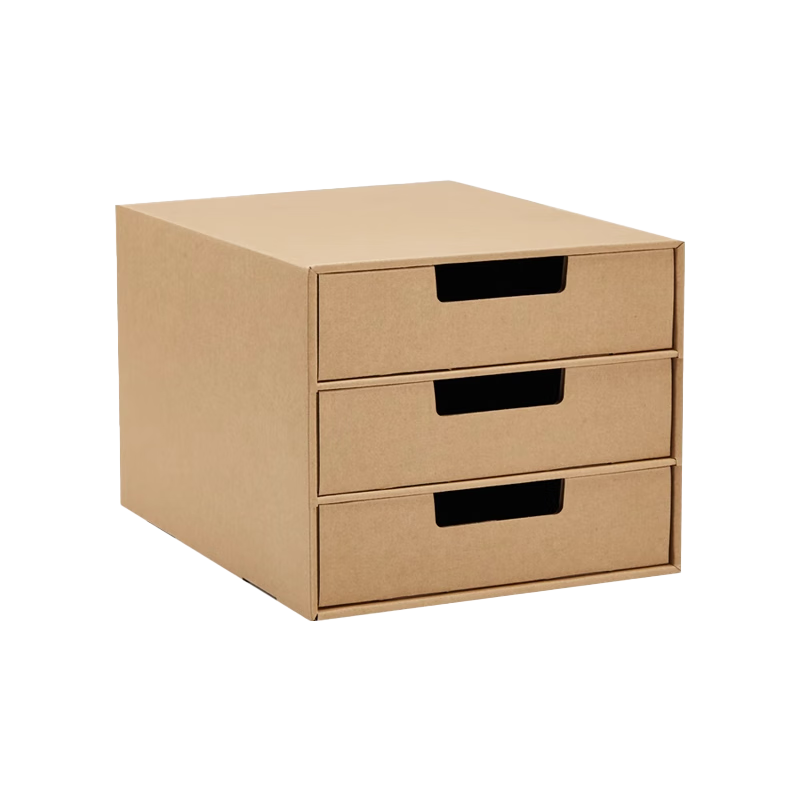 Forty Thousand Kilometers Kraft Paper Storage Box Desktop Drawer Organizer Office Folder Storage Box Paper Multi-Layer Storage Box