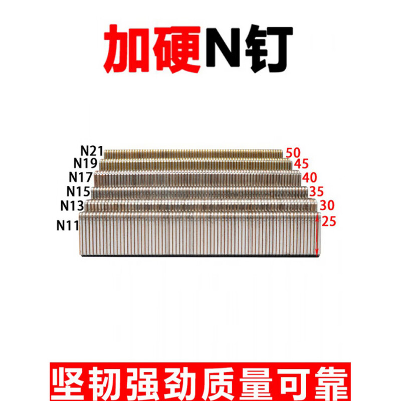 Tongrongcui high-strength N nails large size nails N21 horse nails N19 gun nails N17U-shaped nails N15U-shaped nails N11 national standard N1 winning bid N08 (height 11mm*18800 pieces)