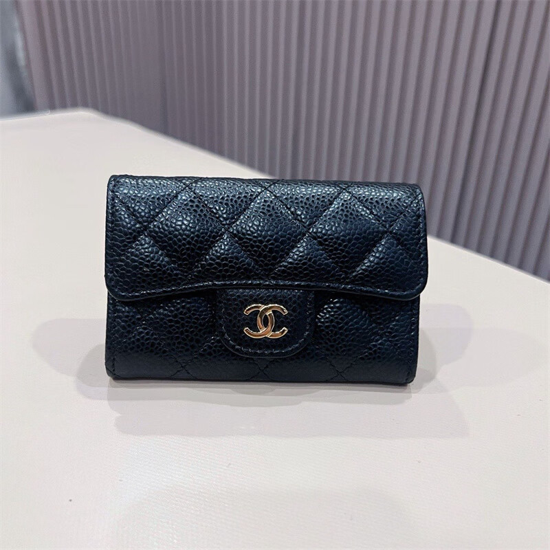 Second-hand 99 new Chanel cherry color patent leather long wallet long and short women's wallet 98 new Chanel diamond caviar leather wallet