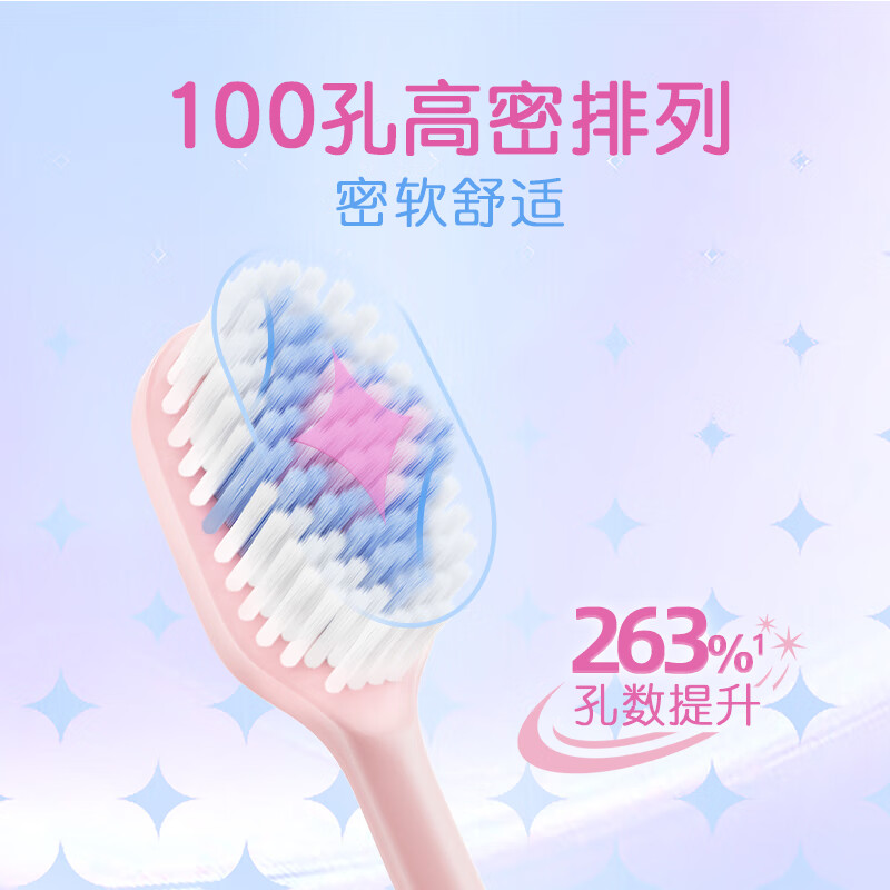 Shuke 100 hole toothbrush soft bristles adult wide head gum protection couple female men's toothbrush 3 pack Douyin same style