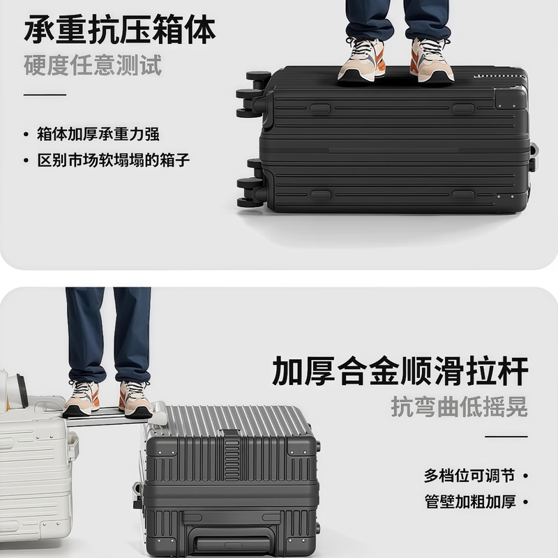 Ouyao suitcase 20-inch trolley case that can be boarded on the plane, small carry-on password box, explosion-proof zipper, large-capacity suitcase, space gray, upgraded, thickened, durable and multi-functional 20-inch folding cup holder + dual charging ports + portable hook