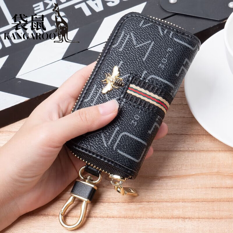 Kangaroo (KANGAROO) new Korean style fashion key bag, high-looking, multi-functional and personalized home key chain, versatile universal waist bag, pink