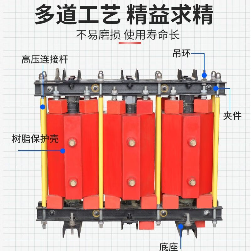 Sichuan Electric High Voltage Iron Core Reactor CKSC-18/10-6% Epoxy Casting 18Kvar Series Reactor Reactive Power Compensation Capacitor Cabinet Special Copper 6% 10000V 5
